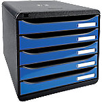 Exacompta Schubladenbox Big-Box DIN A4 350 Blatt Schwarz, Eisblau 27,8 x 34,7 x 27,1 cm von Exacompta