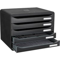 Exacompta Schubladenbox Big-Box Plus quer Classic schwarz 308714D, DIN A4 quer mit 5 Schubladen Exacompta Schubladenbox Big-Box Plus quer Classic schwarz 308714D, DIN A4 quer mit 5 Schubladen von Exacompta