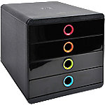 Exacompta Schubladenbox Pop Box Polystyrol Schwarz, Harlequin 27,8 x 34,7 x 26,7 cm von Exacompta