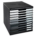 Exacompta Schubladenbox mit 10 Schubladen Big Box Kunststoff Schwarz, Grau 28,8 x 35 x 32 cm von Exacompta