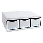 Exacompta Schubladenbox mit 3 Schubladen Toolbox Maxi Kunststoff Hellgrau 35,5 x 27 x 13,5 cm von Exacompta