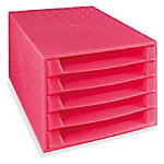 Exacompta Schubladenbox mit 5 Schubladen The Box Kunststoff Pink 28,4 x 38,7 x 21,8 cm von Exacompta