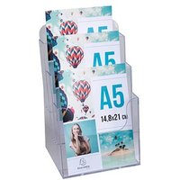 Exacompta Tischprospekthalter Office Exacryl transparent DIN A5 3 Fächer, 1 St. von Exacompta