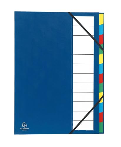 Exacompta Trieur Rigide Ordonator Dos Extensible 12 Compartiments 23,5 x 33,5 cm A4 Farblich Sortiert 100% Recyclingmaterial 12 Fächer 600 Blatt Kapazität von Exacompta