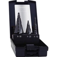 Exact 08024 HSS Stufenbohrer-Set 3teilig 4 - 12 mm, 4 - 20 mm, 6 - 30mm TiAIN 1/4  (6.3 mm) 1 Set von Exact