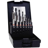 Exact 43695 Maschinengewindebohrer-Set 14teilig metrisch Rechtsschneidend DIN 371, DIN 376 HSS-E For von Exact