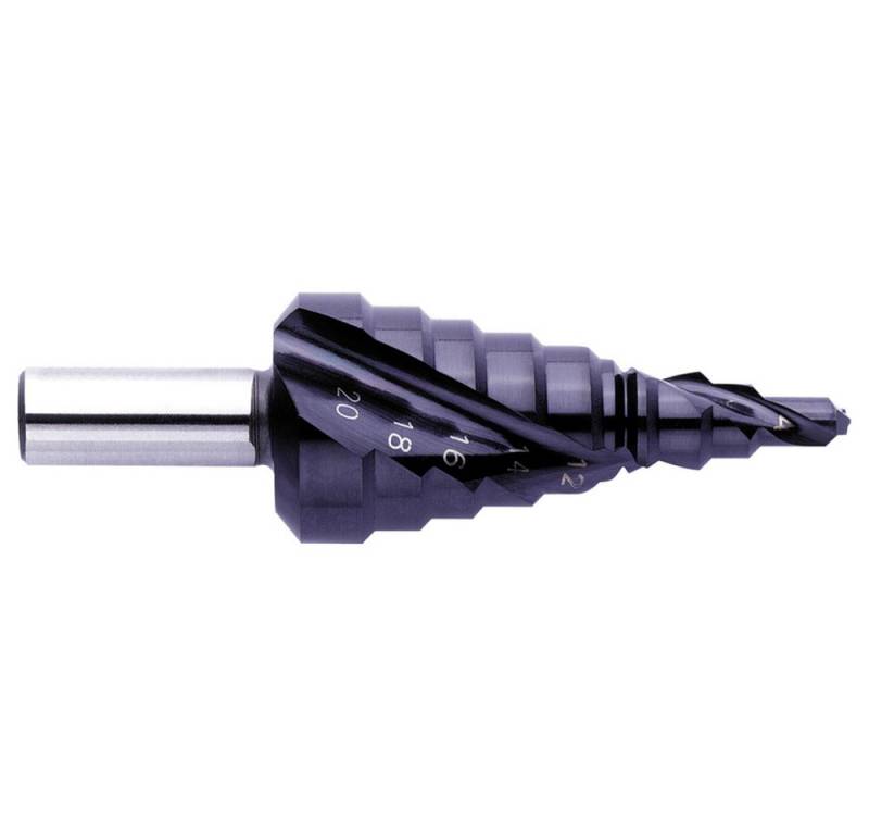 Exact Metallbohrer Exact 796 / 07022 HSS Stufenbohrer 4 - 20 mm TiAIN Gesamtlänge 67 mm, Spiralnute von Exact