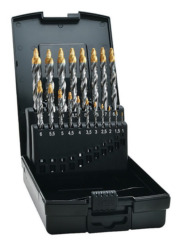 Exact Spiralbohrer, Spiralbohrersatz HSS-G STEPTECH, 25-teilig DIN338 118° Spitzenwinkel von Exact