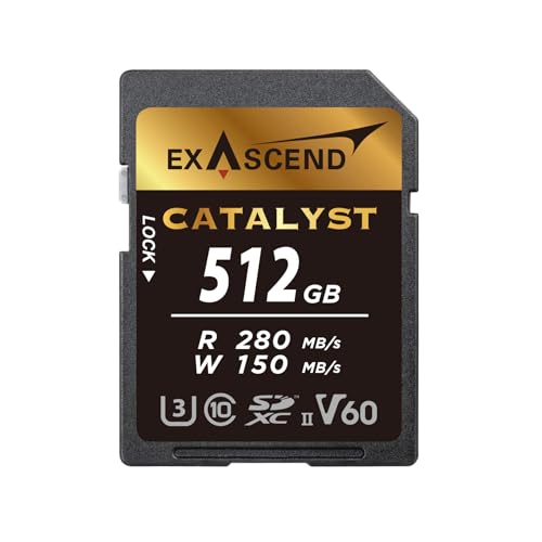 Exascend Catalyst 512GB SDXC Karte (UHS-II, V60) – Bis zu 280 MB/s Lesen, 150 MB/s Schreiben – Für 4K/6K Video, DSLR & spiegellose Kameras, Serienbildaufnahmen Exascend Catalyst 512GB SDXC Karte (UHS-II, V60) – Bis zu 280 MB/s Lesen, 150 MB/s Schreiben – Für 4K/6K Video, DSLR & spiegellose Kameras, Serienbildaufnahmen von Exascend
