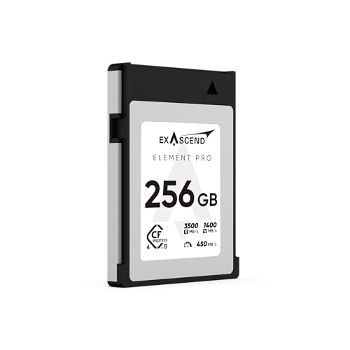 Exascend Element Pro 256GB CFexpress 4.0 Typ B Speicherkarte – Extrem hohe Geschwindigkeit bis 3500 MB/s Lesen, 1400 MB/s Schreiben – Für 8K RAW Video, Profi-Kameras & Serienbildaufnahmen Exascend Element Pro 256GB CFexpress 4.0 Typ B Speicherkarte – Extrem hohe Geschwindigkeit bis 3500 MB/s Lesen, 1400 MB/s Schreiben – Für 8K RAW Video, Profi-Kameras & Serienbildaufnahmen von Exascend