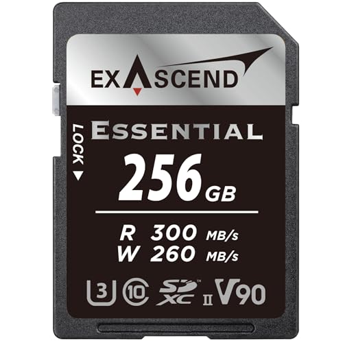 Exascend Essential 256 GB SDXC UHS-II V90 Speicherkarte 4K UHD bis zu 260 MB/s Schreibgeschwindigkeiten, UHS-II, Klasse 10, U3, V90 Kamera-Speicherkarte Exascend Essential 256 GB SDXC UHS-II V90 Speicherkarte 4K UHD bis zu 260 MB/s Schreibgeschwindigkeiten, UHS-II, Klasse 10, U3, V90 Kamera-Speicherkarte von Exascend