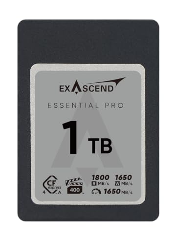 Exascend Essential Pro 1 TB CFExpress 4.0 Typ A Speicherkarte 1650 MB/s Schreiben 1800 MB/s Lesen VPG400 bietet 8K Ultra HD Video CF-Karte nachhaltiges Schreiben 850 MB/s kompatibel mit Sony Alpha & Exascend Essential Pro 1 TB CFExpress 4.0 Typ A Speicherkarte 1650 MB/s Schreiben 1800 MB/s Lesen VPG400 bietet 8K Ultra HD Video CF-Karte nachhaltiges Schreiben 850 MB/s kompatibel mit Sony Alpha & von Exascend