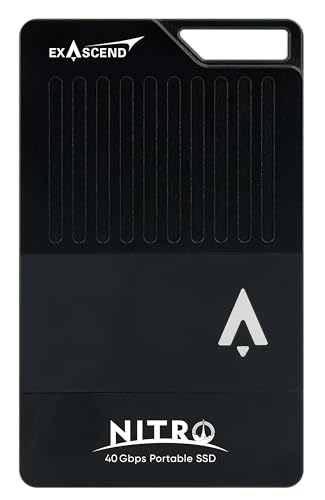 Exascend Nitro 8TB/4TB/2TB USB4 40Gbps Portable SSD, IP68-zertifiziert, Geschwindigkeit bis zu 3.100 MB/s (4, TB) von Exascend