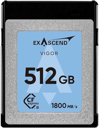 Exascend VIGOR PRO-CINEMA 512 GB CFexpress Typ B anhaltende Schreibgeschwindigkeit 1700 MB/s, für RAW 8K Video für professionelle DSLR- und Videokameras, anhaltende Schreibgeschwindigkeiten für Exascend VIGOR PRO-CINEMA 512 GB CFexpress Typ B anhaltende Schreibgeschwindigkeit 1700 MB/s, für RAW 8K Video für professionelle DSLR- und Videokameras, anhaltende Schreibgeschwindigkeiten für von Exascend