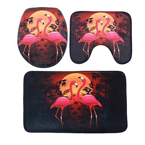 ExcLent 3 Teile/Satz Flamingo Bad Set Sockel Teppich Deckel Toilettendeckel Badematte Teppich von ExcLent