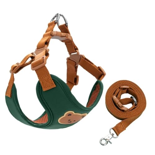 ExcLent Kreatives niedliches Haustiergeschirr, Leine gegen Flucht, verstellbarer Brustgurt für Katzen, kein Ziehen, Hundegeschirr für kleine, mittelgroße Hunde und Katzen von ExcLent