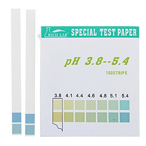 ExcLent Präzision Ph Teststreifen Kurzbereich 3.8-5.4 Indikator Papier Tester 100 Streifen Boxed W/Farbdiagramm von ExcLent