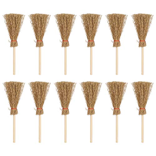 EXCEART 12 stücke 9 cm Mini Besen rot Seil zauberbesen Miniatur dekorative zubehörbehänge Dekorationen von EXCEART