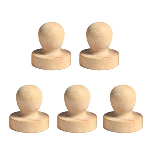 EXCEART 5Pcs Holzstempel Griff Rund 3 8 cm Holzstempel Basteln DIY Scrapbooking Stempel Machen Material von EXCEART