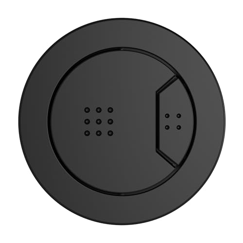 Excel Home WC-Spülknopf, Ersatz für Toilettenspüler, Doppeltasten, pneumatische Technologie, fingerabdruckbeständig, kompatibel mit Lufthäusern, rund, 63 mm (mattschwarz) von Excel Home