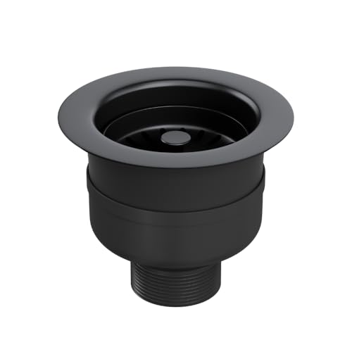 Top Fix Küchenspüle-Sieb – 90 mm Edelstahl Küchenspüle Korb-Sieb – Design für einfache Selbstmontage | wasserdichte Dichtung, Drop-In Montage (mattschwarz) von Excel Home