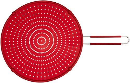 EXCELSTEEL 222 33 cm (13 Zoll) Silikon-Spritzschutz mit rutschfestem Griff, rot von ExcelSteel