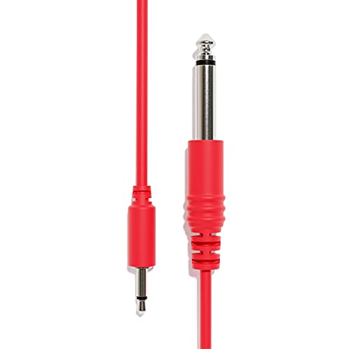 ExcelValley - 1-Pack - Mono Patchkabel - TS 3,5mm 1/8" zu 6,35mm 1/4" [Rot | 60 cm - 23,62"] von ExcelValley