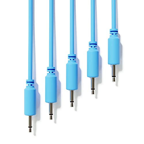 ExcelValley - 5-Pack - Mono Modular Patchkabel - TS 3,5mm 1/8" Eurorack Synthesizer [Blau | 120 cm - 47,24"] von ExcelValley