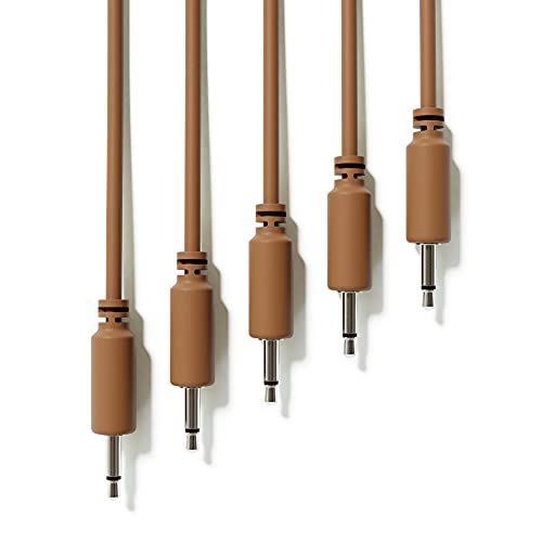 ExcelValley - 5-Pack - Mono Modular Patchkabel - TS 3,5mm 1/8" Eurorack Synthesizer [Braun | 90 cm - 35,43"] von ExcelValley