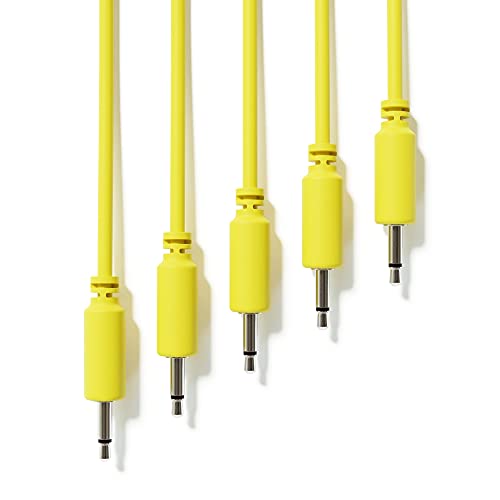 ExcelValley - 5-Pack - Mono Modular Patchkabel - TS 3,5mm 1/8" Eurorack Synthesizer [Gelb | 20 cm - 7,87"] von ExcelValley