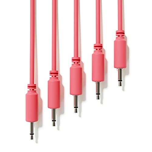 ExcelValley - 5-Pack - Mono Modular Patchkabel - TS 3,5mm 1/8" Eurorack Synthesizer [Pfirsich | 10 cm - 3,94"] von ExcelValley