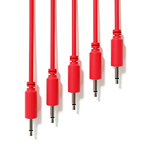 ExcelValley - 5-Pack - Mono Modular Patchkabel - TS 3,5mm 1/8" Eurorack Synthesizer [Rot | 60 cm - 23,62"] von ExcelValley