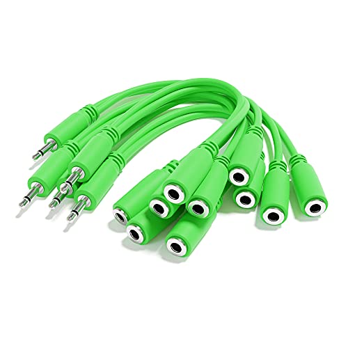 ExcelValley - 5-Pack - Mono Splitter Y Patchkabel - TS 3,5mm 1/8" Eurorack Synth Synthesizer [Grün] von ExcelValley