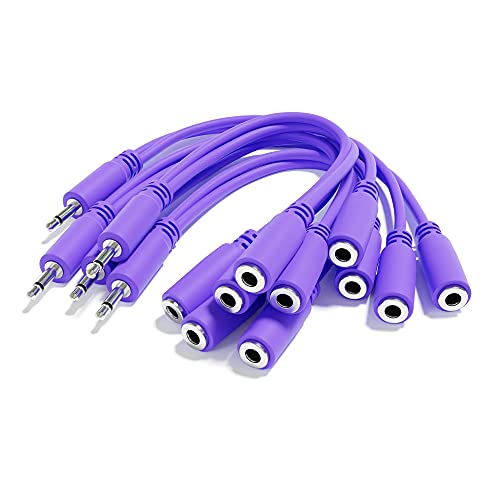 ExcelValley - 5-Pack - Mono Splitter Y Patchkabel - TS 3,5mm 1/8" Eurorack Synth Synthesizer [Purpur] von ExcelValley