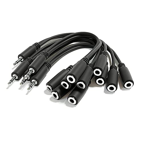 ExcelValley - 5-Pack - Mono Splitter Y Patchkabel - TS 3,5mm 1/8" Eurorack Synth Synthesizer [Schwarz] von ExcelValley