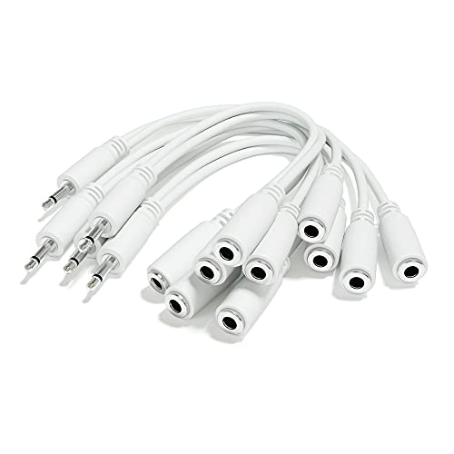 ExcelValley - 5-Pack - Mono Splitter Y Patchkabel - TS 3,5mm 1/8" Eurorack Synth Synthesizer [Weiß] von ExcelValley