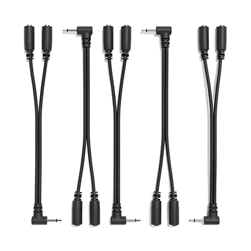 ExcelValley - 5-Pack - Rechtwinklige Mono Splitter Y Patchkabel - TS 3,5mm 1/8" Eurorack Synth Synthesizer [Schwarz] von ExcelValley