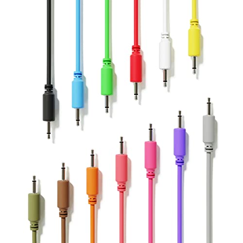 ExcelValley - Mono Modular Patchkabel TS 3,5mm 1/8 Zoll Eurorack Synthesizer [13-Pack | 20 cm - 7,87"] von ExcelValley