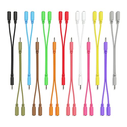 ExcelValley - Mono Splitter Y Patchkabel - TS 3,5mm 1/8" Eurorack Synth Synthesizer [13-Pack] von ExcelValley