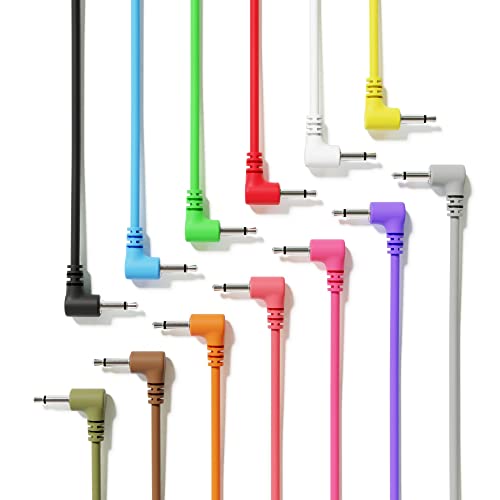 ExcelValley - Rechtwinkliger Mono Modular Patchkabel TS 3,5mm 1/8 Zoll Eurorack Synthesizer [13-Pack | 30 cm - 11,81"] von ExcelValley