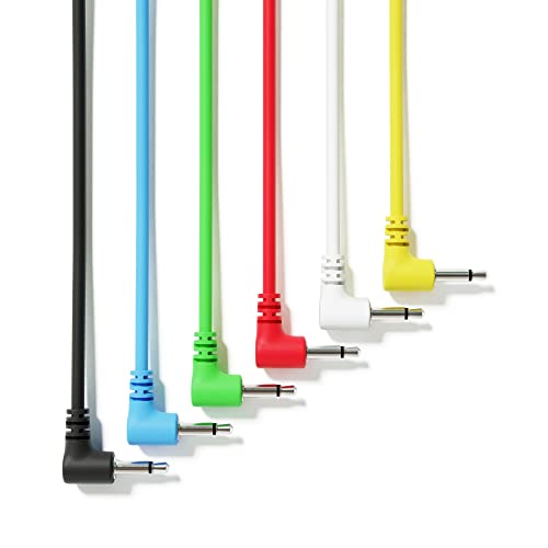 ExcelValley - Rechtwinkliger Mono Modular Patchkabel TS 3,5mm 1/8 Zoll Eurorack Synthesizer [6A-Pack | 90 cm - 35,43"] von ExcelValley