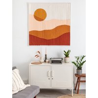 Landschaft Quilt Wandbehang - Großer Stoff Wüstenlandschaft Kunst Wohnzimmer Wandkunst von ExcellQuiltCo