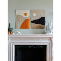 Sonne Und Mond Wand Dekor - Bunte Boho Wandbehang Paar Abstrakte Kunst Neue Wohnung College von ExcellQuiltCo