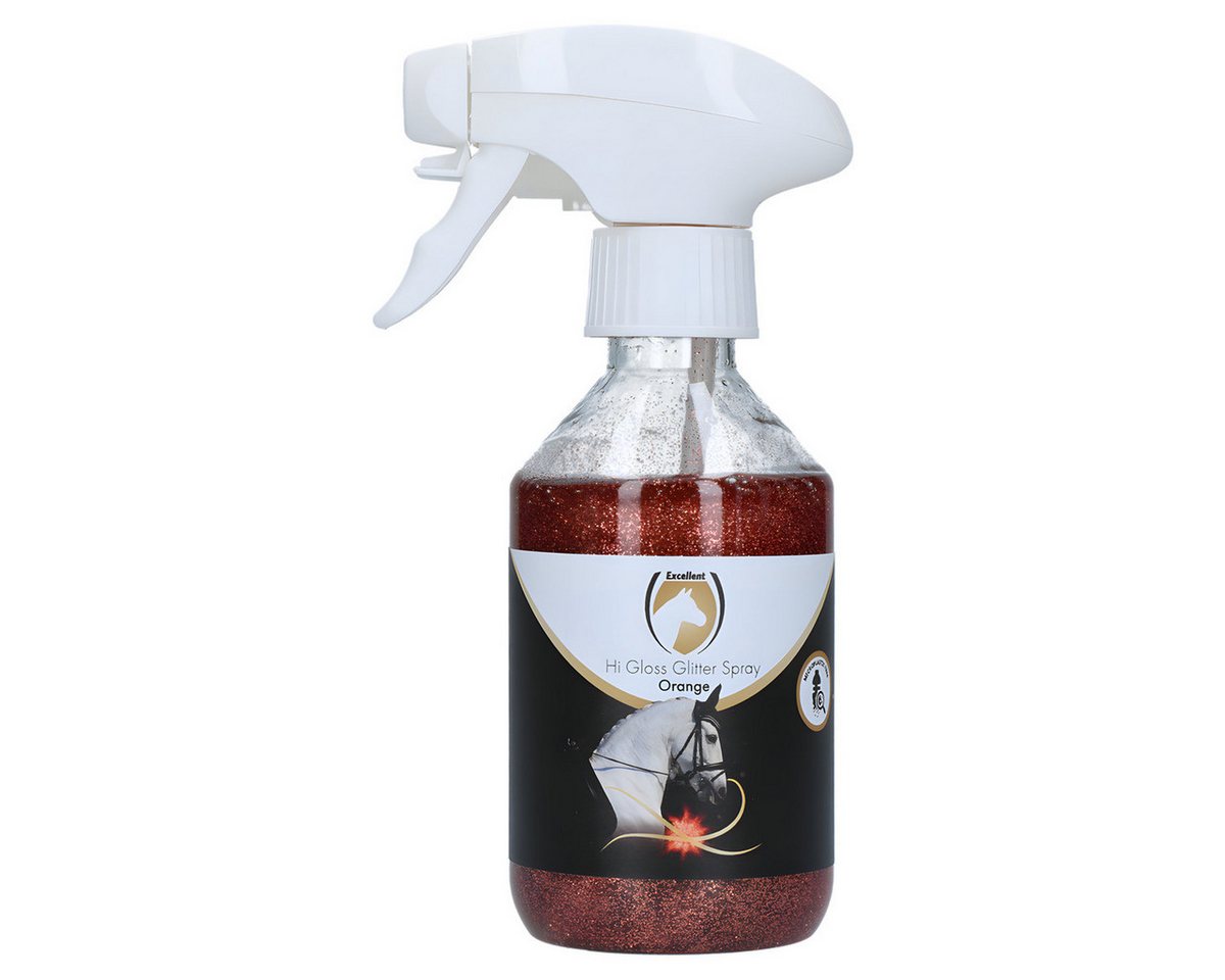 Excellent Horse Pferdebürste Hi Gloss Glitter Spray orange 250 ml von Excellent Horse