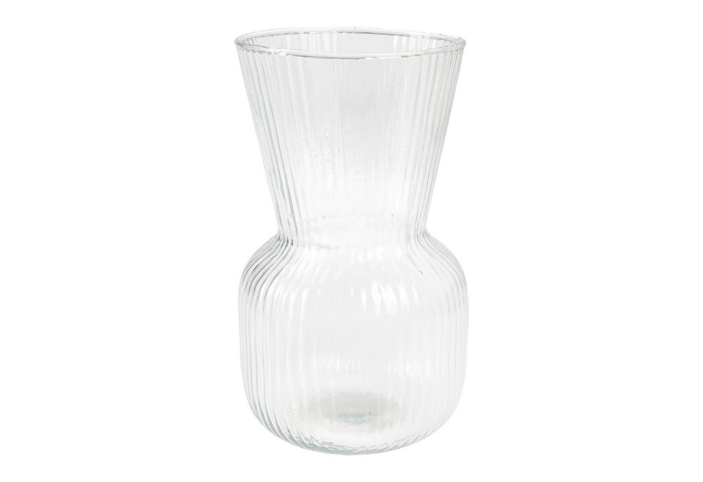 Excellent Houseware Dekovase, Blumenvase aus recyceltem Glas 9,5x16cm geriffelt Klar Transparent von Excellent Houseware