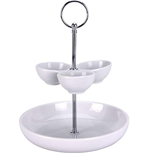 Excellent Houseware Snack & Sauce Servant Set, Durchmesser 25,5 cm, Porzellan - EH von Excellent Houseware