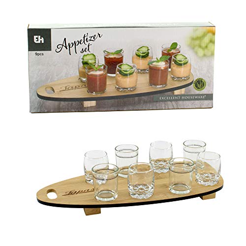 Excellent Houseware Vorspeisen-Set Appetizer Amuse-Gueule Fingerfood Dessertgläser Tapas-Tablett von Koopman International