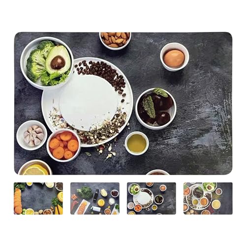 Tischsets abwaschbar 43x28cm x 4 Stück sortiert - Tisch Platzsets mit Gewürze & Essen Motiv - Vielseitige Platzdeckchen & Tischuntersetzer - Tischdeko für Küche, Esstisch und Gastronomie Tischsets abwaschbar 43x28cm x 4 Stück sortiert - Tisch Platzsets mit Gewürze & Essen Motiv - Vielseitige Platzdeckchen & Tischuntersetzer - Tischdeko für Küche, Esstisch und Gastronomie von Excellent Houseware