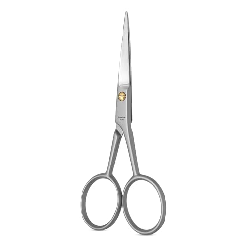 Bartschere - mit Mikroverzahnung - ergonomisches Design - aus rostfreien polierten Edelstahl - auch geeignet als professionelle Nasen- und Ohrhaarschere von Excellent