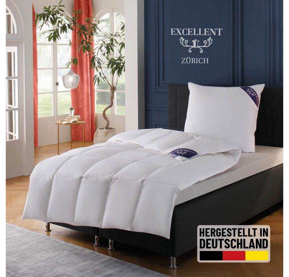 Excellent Daunenbettdecke Zürich, Bettdecken für Sommer und Winter, Decke, Füllung: 100% Daunen, Bezug: 100% Baumwolle, Bettdecke 135x200 cm, 155x220cm und weitere Größen, Made in Germany Excellent Daunenbettdecke Zürich, Bettdecken für Sommer und Winter, Decke, Füllung: 100% Daunen, Bezug: 100% Baumwolle, Bettdecke 135x200 cm, 155x220cm und weitere Größen, Made in Germany von Excellent
